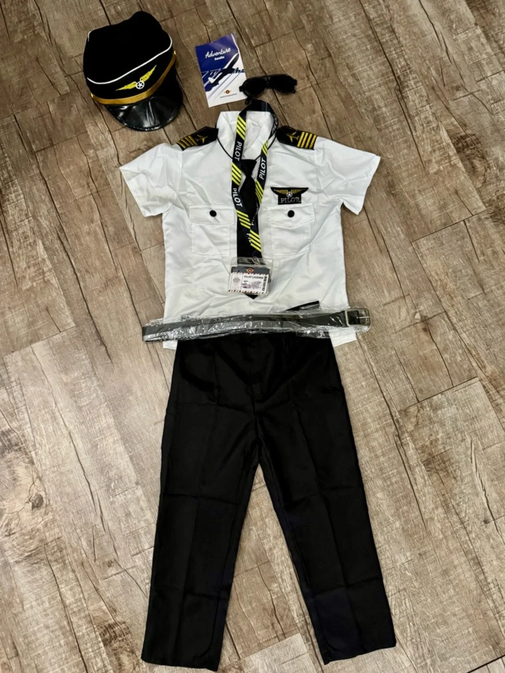 NIB Kids Pilot Costume Set – Complete Outfit w/ Hat, Shirt, Pants & Accessories